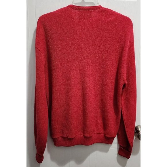 Vtg SEARS Kings Road Reddish-Pink Alpaca Wool Blend Knit LS Cardigan Sweater L - Picture 7 of 7